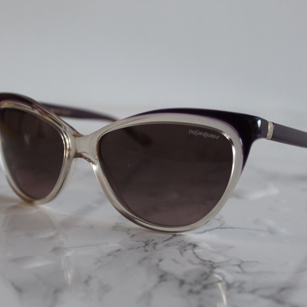 Saint Laurent Clear Trim Cat Eye Sunglasses
